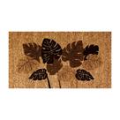 Capacho De Porta Fibra De Coco Folhagem Marrom 60x33cm Uzoo
