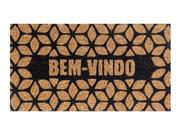 Capacho De Porta Fibra De Coco Geometrico Preto 60X33Cm - Uzoo