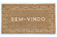Capacho De Porta Fibra De Coco Relevo Moldura Bem Vindo 60X33Cm - Uzoo
