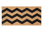 Capacho De Porta Fibra De Coco Slim Zig Zag 70X33Cm - Uzoo