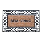 Capacho De Porta Fibra Emborrachado Frame Losangos 75X45Cm - Uzoo