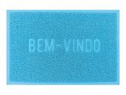Capacho De Porta Vinílico Color Block Azul 60X40Cm - Uzoo