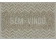 Capacho De Porta Vinílico Zig Zag Bege 60X40Cm - Uzoo