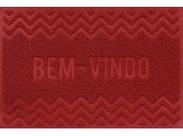 Capacho De Porta Vinílico Zig Zag Vermelho Escuro 60X40Cm - Uzoo