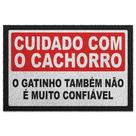Capacho Em Vinil Cuidado Com O Cachorro E O Gato