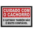 Capacho Em Vinil Cuidado Com O Cachorro E O Gato