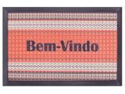 Capacho Fenice Estampado Borda Etnica Coral 59X39Cm - Uzoo Capacho Fenice Estampado Borda Etnica Coral 59X39Cm - Uzoo