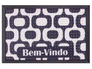 Capacho Fenice Estampado Ipanema Preto/Branco 59X39Cm - Uzoo