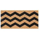 Capacho Fibra de Coco - Slim Retangular - 70cm x 33cm - Zig-Zag Preto - UZOO