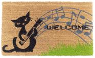 Capacho Imports Décor de Fibra de Coco Gato Musical 76x46x1 cm