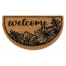 Capacho Meia Lua Fibra De Coco 60x33cm - Komeco Welcome Flores Capacho Meia Lua Fibra De Coco 60x33cm - Komeco Welcome Flores