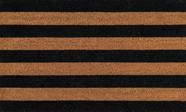 Capacho Momeni Park Listrado Preto de Fibra de Coco 46x76 cm