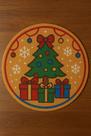 Capacho natal redondo tapete decoração 80x80cm