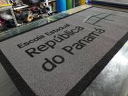 Capacho personalizado pintado gold - com logo e bordas Capacho personalizado pintado gold - com logo e bordas