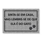 Capacho sinta-se em casa, gato cores:prata