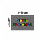 Capacho super bem vindo roxo 60x40 cm antiderrapante