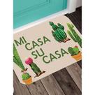 Capacho Tapete Cactus Mi Casa Su Casa Decorativo 40x60cm Capacho Tapete Cactus Mi Casa Su Casa Decorativo 40x60cm