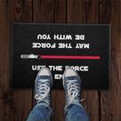 Capacho Tapete Star Wars 60x40cm Use The Force Sabre Vermelho