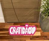 Capacho Tapete Vinil Gratidão Coração No Formato 70X30 cm.