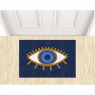 Capacho tapete vinil olho grego 60X40 cm azul marinho. Capacho tapete vinil olho grego 60X40 cm azul marinho.