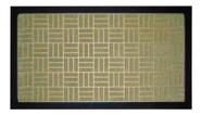 Capacho Textura Quadriculada Com Borda Fenice Bege 69x39cm - Uzoo Capacho Textura Quadriculada Com Borda Fenice Bege 69x39cm - Uzoo