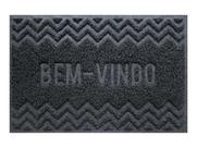Capacho Vinílico Zig Zag Grafite Dark Gray 60X40Cm - Uzoo