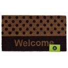 Capacho Welcome Círculos Natural e Preto 33x60 cm