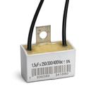 Capacitor 2 fios quadrado 1,5 uf x 250/300/400v chapa trio