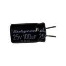Capacitor Eletrolítico - 100uf X 25v - Kit Com 10 Peças Capacitor Eletrolítico - 100uf X 25v - Kit Com 10 Peças
