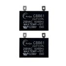 Capacitor Permanente 2mf Retangular S/ Fio 250v Ou 380v 2 un