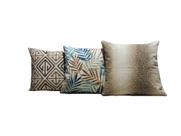 Capas Almofadas 45 x 45 Tecido Estampado Conjunto 3 Peças - Nallu Decor