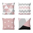 Capas Almofadas Geométricas Decorativas Rosa e Preto Para Sofá 40x40 - Novadecora Capas Almofadas Geométricas Decorativas Rosa e Preto Para Sofá 40x40 - Novadecora
