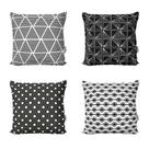 Capas Almofadas Geométricas Preto e Branco Decorativas Para Sofá 40x40 - Novadecora Capas Almofadas Geométricas Preto e Branco Decorativas Para Sofá 40x40 - Novadecora