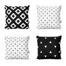 Capas Almofadas Geométricas Preto e Branco Decorativas Para Sofá 40x40 - Novadecora Capas Almofadas Geométricas Preto e Branco Decorativas Para Sofá 40x40 - Novadecora