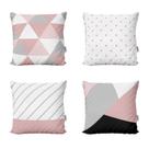 Capas Almofadas Geométricas Rosa e Preto Para Sofá 40x40 - Novadecora Capas Almofadas Geométricas Rosa e Preto Para Sofá 40x40 - Novadecora
