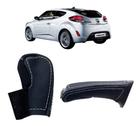Capas Couro Manopla Câmbio Automático e Alavanca Freio de Mão Hyundai Veloster 2011 a 2014