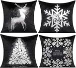 Capas de almofada All Smiles Black Silver Christmas 45x45cm