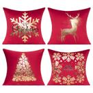 Capas de almofada All Smiles Red Gold Christmas 45x45cm