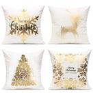 Capas de almofada All Smiles White Gold Christmas 50x50cm