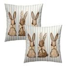 Capas de almofada Anyako Easter Grey Bow Rabbit 60x60cm