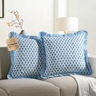 Capas de almofada CPC Apatite Blue Ruffle 60 x 60 cm de algodão Capas de almofada CPC Apatite Blue Ruffle 60 x 60 cm de algodão