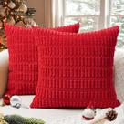 Capas de almofada de Natal Softalker 46x46 cm, conjunto de 2 vermelhas