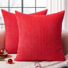 Capas de almofada de Natal Softalker 50x50 cm, conjunto de 2 vermelhas