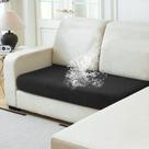 Capas de almofada de sofá impermeáveis NAISI, tecido de veludo grosso, capas de sofá laváveis, 1 peça de capas de sofá secionais individuais com fundo elástico (1 peça para almofada ou poltrona de 2 lugares, pretas)