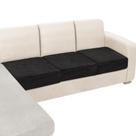 Capas de almofada de sofá NAISI Velvet Stretch, 3 peças, pretas