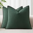 Capas de almofada decorativas EMEMA 61x61 cm, linho verde, pacote com 2