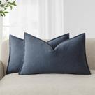 Capas de almofada Findtower Decorative Linen 30x50cm azul marinho