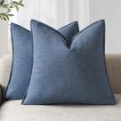Capas de almofada Findtower Decorative Linen 45x45cm azul escuro Capas de almofada Findtower Decorative Linen 45x45cm azul escuro