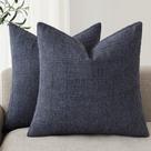 Capas de almofada Findtower Linen Check 50x50cm azul marinho