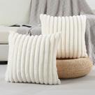 Capas de almofada FUTEI Cream White Listradas 45x45cm, conjunto de 2